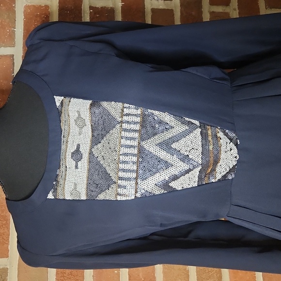 Umgee sheer dress with sequin front, size M - Picture 2 of 8